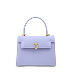 Judi - English Lavender | Top Handle Bags | Launer London Classic Purple Top Handle Bag, Luxury Light Blue Bags With Top Carry Handle, Classic Purple Bag With Branded Hardware, Luxury Purple Shoulder Bag With Top Handle, Luxury Lavender Shoulder Bag, Launer London, London Queen, Petite Models, Lavender Tops