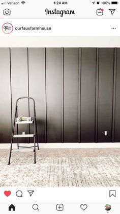 the instagram page on instagram com shows an image of a chair in front of a wall