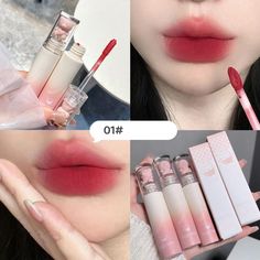 Cartoon Cute Matte Lip Mud Bear Velvet Chestnut Red Lipstick Waterproof Grey Pink Lip Glaze Makeup Korean Natural Makeup, Red Liquid Lipstick, Lip Mud, Nude Lip Gloss, Pink Bear, Velvet Lipstick, Smooth Lips, Lip Glaze, Red Lip