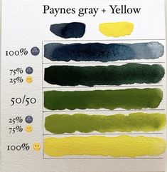 the different shades of green and yellow are shown in this chart, which shows how many colors