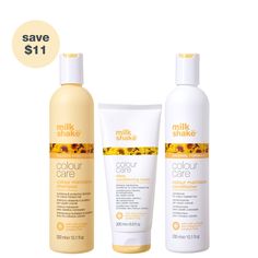 milk-shake-color-care-set Milkshake Hair, Deep Conditioning Mask, Milkshake Hair Products, Brassy Hair, Milk Shake, Scalp Conditions, Milk Protein, Deep Conditioning, Scalp Care