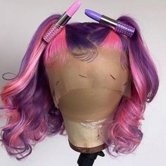 NHA Pink Iris Color Highlight Body Wave Lace Front Wig Pink Iris, Inspired Hairstyles, Body Wave Lace Front Wig, Wave Lace Front Wig, Fake Hair, Pretty Hair Color, Dope Hairstyles, Lace Hair, Front Lace Wigs Human Hair