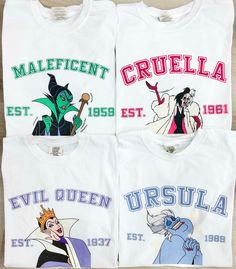 Be the greatest villain. Make every day an "In My Villain Era" with this edgy t-shirt. Let your swagger speak with this badass tee! For those who like these characters more than the Disney princess! You Pick your comfort colors tee then pick your favorite - Ursula, Cruella, Maleficent, or the Evil Queen More 'Villian' Disney Villains Shirt, Themed White T-shirt For Fan Conventions, White Graphic Tee For Fan Conventions, White Screen Print Top For Fan Conventions, White Themed T-shirt For Disney Fan Events, Themed White T-shirt For Disney Fan Events, White Pre-shrunk T-shirt For Disney Fan Events, White Fandom T-shirt, Pre-shrunk, Pre-shrunk White Fandom T-shirt