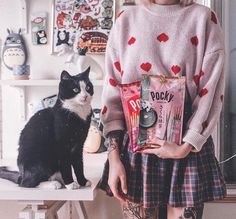 Love sweater KF25039 Love Sweater, Hometown Heroes, Short Curly Wigs, Street Fashion Photography, Kawaii Aesthetic, Instagram Outfits, Aesthetic Images