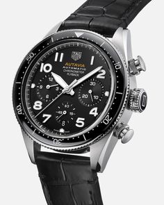 Heuer Autavia, Hublot Classic Fusion, Hublot Classic, Monochrome Watches, Tag Heuer Watch, Leather Travel, Tag Heuer, Black Watch, High Jewelry