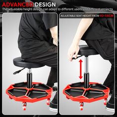 the adjustable stool is designed to allow users to sit comfortably on their own feet and move quickly