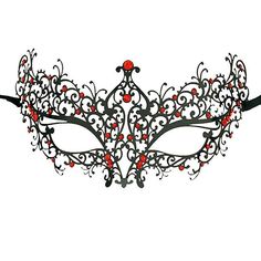 Red Fancy Dress, Masquerade Mask Black, Black Masquerade, Black Masquerade Mask, Masquerade Ball Party, Venetian Masquerade Masks, Rhinestone Costumes, Metal Mask, Ball Mask