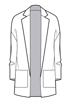 a drawing of a jacket and tie on a white background