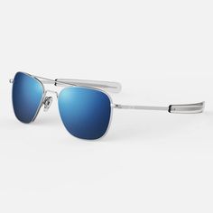 Randolph Atlantic Blue Aviator Sunglasses Blue Aviator Sunglasses, Chrome Sunglasses, Randolph Engineering, Veterans Discounts, Icon Style, The Aviator, Pilot Sunglasses, Chrome Frame, Sports Sunglasses