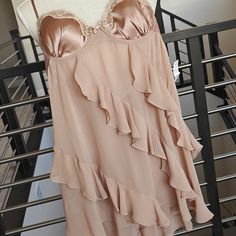 Nwt, Sexy Taupe Color Flowy Babydoll Dress/ Nighty. Semi Sheer, Lightly Padded Satin And Lace Bra, Adjustable Straps, Adjustable Closure In The Back. Could Wear As A Nighty As Probably Intended, Or As A Mini Dress With A Cute Blazer To Wear Out. Either Way, It Should Be Worn! Size Medium, Could Definitely Fit A Small As Well. Babydoll Nighty, Ideal Closet, Cute Blazers, Sheer Mini Dress, Taupe Color, Clothes Line, Babydoll Dress, Lace Bra, Empire Waist