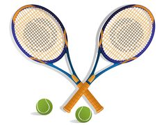 two tennis racquets are next to each other on a racket and ball