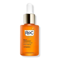 Vitamin C Brightening Serum for Dark Spots & Uneven Tone - MLT CRCTR REVIVE GLOW VTMN C SERUM 1.0OZBenefitsFormulated with a 10% active Vitamin C Blend, this lightweight daily serum improves skin's radiance to reveal a visibly younger-looking, more even complexionVisibly brightens & tightens better than the #1 luxury Vitamin C serum*Clinically ProvenDermatologist TestedNon-ComedogenicParaben-Free*Based on patient self-assessment data after 4 weeks of use compared to the #1 luxury Vitamin C Serum in a clinical studyKey IngredientsVitamin CPeptidesResearch ResultsINSTANTLY: 94% had instant luminosity and improved skin elasticityIN 1 WEEK: 97% had visibly improved skin textureIN 4 WEEKS: 100% had visibly brighter, tighter skin. 94% had a visibly more even skin tone. 100% had visibly reduced l Serum For Dark Spots, Roc Skincare, Vitamin C Brightening Serum, Best Vitamin C Serum, Best Vitamin C, Brown Spots Removal, Brown Spots On Face, Serum Cream, Night Serum