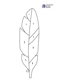 a drawing of a large leaf with numbers on the bottom and bottom half of it