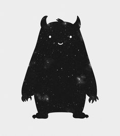 the silhouette of a black bear with stars on it's chest and arms, standing in front of a white background