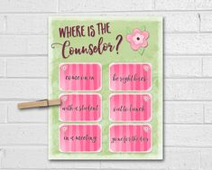 a pink and green poster with the words where is the consolor? on it