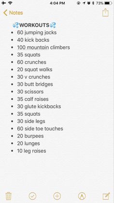 the workout log is displayed on an iphone screen, and it's full of exercises