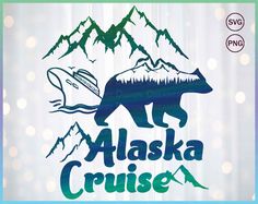 alaska cruise logo with bear and mountains in the background