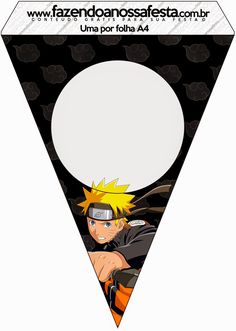 a paper cut out of naruto with a white circle in the center and black background