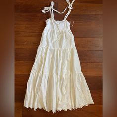 Perfect Condition, Never Worn, Lace At The Bottom, Can Be Dressed Up Or Down, Can Even Be Used For Wedding Parties Or Just A Day Out, Nothing Wrong With This Only Selling Because I Don’t Wear It! White Tiered Dress With Tie Straps, Jason Wu Dress, White Maxi Dress, Wedding Parties, White Maxi, Jason Wu, White Maxi Dresses, Wear It, Wedding Party