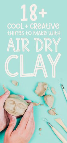 Enjoy these 18+ things to make with air drying clay for kids and adults - so many great jewelry making ideas and home decor crafts in this list! Model Magic Clay Ideas For Adults, Air Clay Projects Ideas, Air Clay Gifts Diy, Working With Air Dry Clay For Beginners, Dry Clay Ideas Diy Crafts, Handmade Air Dry Clay Ideas, Things To Make Out Of Air Dry Clay Candle Holders, No Kiln Clay Projects, Fimo Air Dry Clay