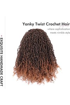 Toyotress Yanky Twist Crochet Hair - 16 Inch 8 Packs (30 Strands/Pcs) Pre-twisted Fluffy Spring Mini Twist Passion Twist, Ombre Brown Pre-Looped Crochet Braids Braiding Hair (16 Inch, T30-8P) Yanky Twist, Wig Colors, Colors For Dark Skin, Ombre Brown, Mini Twists, Brown Ombre, Braiding Hair, Crochet Hair, Crochet Braids