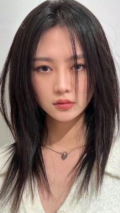 Asian Mid Length Hair With Layers, Asian Hairstyles Women Medium, Japanese Haircut Medium, Asia Hairstyle, Hairstyles Practice, Mid Length Straight Hair, Collarbone Length Hair, Shoulder Length Layered Hair, Shoulder Haircut