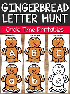 gingerbread letter hunt printables for children to practice their handwriting and writing skills