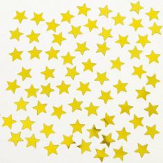 gold stars are scattered on a white background