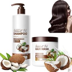 PRICES MAY VARY. 【COCONUT OIL SHAMPOO ANTI-DANDRUFF】Get lustrous, voluminous, fragrant hair with coconut oil shampoo and hair mask. 【THICKENING AND MOISTURIZING】New coconut shampoo it delivers the natural benefits of coconut oil to moisturize and condition your scalp, Anti dandruff oil control shampoo add shine to your hair, and envelope your hair in a delicate coconut fragrance. 【DEEP NOURISHMENT】Coconut oil shampoo provides sufficient nutrition to hair, deeply nourishes hair and scalp, repairs Coconut Oil Shampoo, Coconut Fragrance, Coconut Shampoo, Benefits Of Coconut, Coconut Oil Hair Mask, Shampoo Hair, Benefits Of Coconut Oil, Coconut Oil Hair, Anti Dandruff