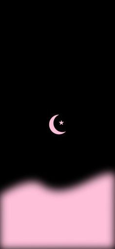 a black and pink background with the moon and stars in the night sky above it