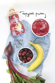 an assortment of fruits and vegetables on a towel