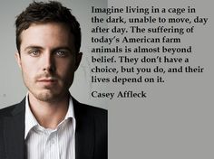 a man in a black suit and white shirt with a quote from casey affleck