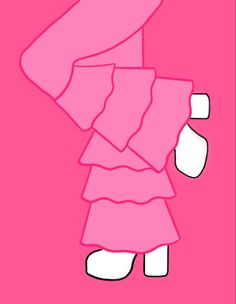 a drawing of a woman in a pink dress