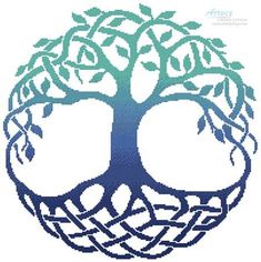 the tree of life is depicted in this cross stitch pattern