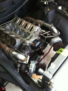 an engine in the back of a car