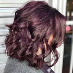 Deep Chocolate Brown Hair Color Inspirations for You Plum And Brown Hair, Plum Wine Hair Color, Plum Highlights On Dark Hair, Deep Chocolate Brown Hair Color, Deep Chocolate Brown Hair, Eggplant Colored Hair, Plum Brown Hair