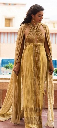 Egyptian Dress Goddesses, Egyptian Goddess Dress, Cleopatra Quotes, Elia Martell, Gold Gown