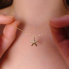 Starfish shaped pendant with minimalist shape and elegant chain. Chain and Lock can be customized. ∙ P R O D U C T I O N ∙ ‣ All of our products are handmade and made to order ‣ All of our items are 14K real gold. We do not carry any gold filled, gold plated, or gold vermeil items. Also there are no other metals used so all items are hypoallergenic. ‣ Raw materials are coming from historical gold and jewelry market of Istanbul Grand Bazaar. The Grand Bazaar (Kapalicarsi) was constructed in 1455 Elegant Starfish Charm Jewelry For Gifts, Elegant Starfish Charm Jewelry As Gift, Starfish Charm Pendant Jewelry For Gift, Elegant Starfish Charm Jewelry Gift, Starfish Charm Pendant Jewelry Gift, Minimalist Pendant Jewelry For Best Friend Gift, Gold Jewelry With Starfish Charm As A Gift, Gold Jewelry With Starfish Charm For Gift, Elegant Starfish Charm Jewelry For Anniversary