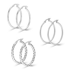 PRICES MAY VARY. ⚡FEATURE:【Size Info】Medium Set Hoops Earrings, Dimensions - 30mm by 30mm / 1.18 inches by 1.18 inches. MADE IN STERLING SILVER: This jewel comes with a '925.' sterling silver stamp as a symbol of product quality. These Earrings come with high polish silver finish. EXCELLENT GIFT: This piece of jewelry is the perfect gift for Anniversaries, Wedding Party, Brides, Holiday, Birthdays, Graduation or just as a surprise to that special someone. We send our jewelry inside a beautiful j Silver Ornaments, Hoops Earrings, Hoop Earring Sets, Polish Silver, Classic Italian, Engagement Anniversary, Jewelry Earrings Hoops, Silver Hoop Earrings, How To Feel Beautiful