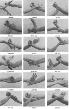 many hands are shown in black and white with the words, hand gestures on them