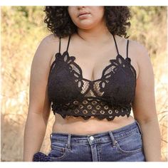 2 For 1 One Black One White Xtra Lrge Lacy Bralettes Size 14 Padded Crochet Lace Longline Bralette Plus Sized! X-Large Padded Crochet Lace Longline Bralette Two For One! Padded Bralette Size 14 Cup Size 40b, 38c, 36d, 34dd, 32ddd Black Camisole Bra For Spring, Black Lace Bra For Spring, Lacy Bralettes, Black Lace Top With Spaghetti Straps And Built-in Bra, Lace Crop Top With Built-in Bra And Stretch, Black Lace Top With Built-in Bra For Summer, White Sleeveless Lace Top With Built-in Bra, Lace Stretch Crop Top With Built-in Bra, Padded Bralette