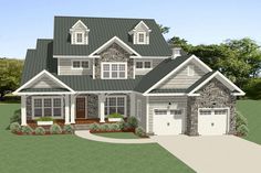 this is an artist's rendering of these country house plans