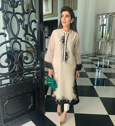 Pakistani Organza Suits, Abstract Costume, White And Black Suit, Luxury Pret, Matching Separates, Lace Dress Design, Latest Dress Design, Tunic Designs