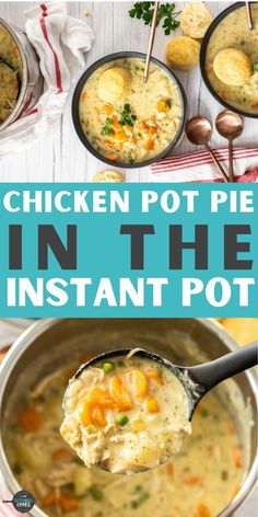 A big bowl of Instant Pot Chicken Pot Pie is delicious homemade comfort food. This tasty dinner has a flavorful creamy base paired with LOTS of veggies and delicious tender chicken. No pressure cooker? No problem! You’ll also find directions to make this on the stovetop. Instant Pot Chicken Pot Pie, Paleo Chicken Pot Pie, Homemade Comfort Food, Chicken Pot Pie Soup, Pot Pie Soup, Pressure Cooker Chicken, Instant Pot Soup, Healthy Instant Pot Recipes, Instant Pot Dinner Recipes