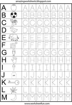 the alphabet worksheet for children to practice their handwriting and writing skills with pictures