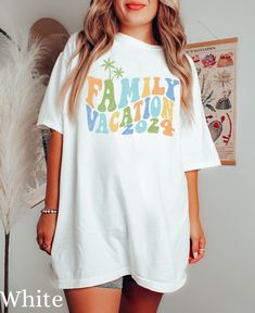 Family Vacation 2024 Shirt, Cruise Family Shirts, Family Matching Shirt, Family Vacation Shirts, Family Beach Trip Shirt, Cute Family Tee  Dive into the joy of family adventures with our 'Family Vacation' Shirt! This delightful design captures the essence of togetherness and fun, making it the perfect attire for your memorable family getaway. 🎨 The design features playful beach elements, a sun, and palm trees, creating a tropical and cheerful vibe. Whether you choose the T-shirt, Sweatshirt, Ho Vacation Shirts Family, Vacation 2024, Family Beach Trip, Family Vacation Shirts, Family Cruise, Family Tees, Family Beach, Family Moments, Cute Family