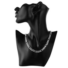 Elevate your style with our 925 Sterling Silver Cuban Chain Necklace, a true testament to timeless sophistication and enduring quality. Crafted from genuine sterling silver, this chain necklace boasts a classic Cuban link design, renowned for its strength and durability. Each link is meticulously crafted to create a seamless and polished finish, ensuring a luxurious feel against your skin. The lobster clasp guarantees a secure and effortless closure, making it suitable for everyday wear or speci Elegant Sterling Silver Figaro Chain Necklace, Elegant Silver Figaro Chain Necklace, Elegant Silver Necklace With Figaro Chain, Silver Figaro Chain Necklace Gift, Classic Silver Necklace With Clavicle Chain, Modern Silver Necklace With Figaro Chain, Classic Silver Clavicle Chain Necklace, Silver Figaro Link Chain Necklace, Silver Figaro Chain Link Necklace