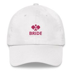 Free Shipping! The perfect hat for any bride-groom duo who loves pickleball and are also planning their wedding. Available in several colors. It's a high-quality and fun wedding pickleball hat. Makes a great gift. 100% chino cotton twill Unstructured, 6-panel 6 embroidered eyelets 3 ⅛” (7.6 cm) crown Adjustable strap with antique buckle Embroidered on front and back Adult, Unisex Adjustable White Hat For Tennis, White Adjustable Hat For Tennis, White Tennis Cap, Adjustable White Tennis Hat, White Baseball Cap For Tennis, White Tennis Baseball Cap, White Curved Brim Baseball Cap For Wedding, Customizable White Dad Hat, White Adjustable Tennis Hat