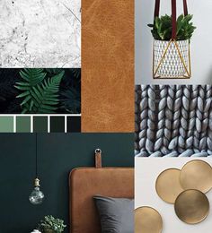 a collage of different types of wallpapers and decor with plants in them