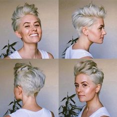 Tabatha Coffey, Kort Bob, Short Blonde Pixie, Cute Hair Colors, Mohawks, Blonde Pixie Hair, Blonde Pixie Cuts, Trendy Hair Color, Penteado Cabelo Curto